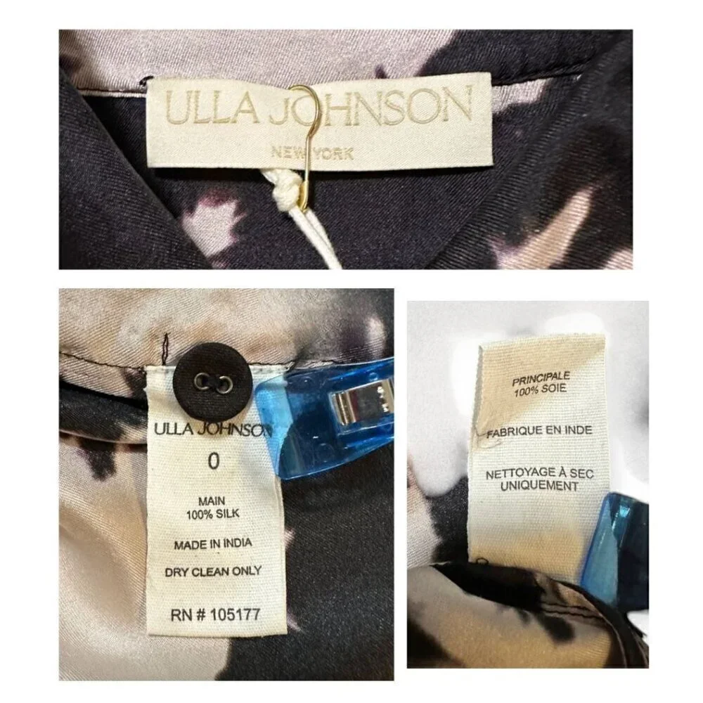 Ulla Johnson Alejandra silk dress, Size‎ 0, Noir Blur, NWT - Picture 7 of 16